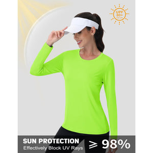 TACVASEN Lake Blue Women's UPF 80+ Athletic Rashguard Long Sleeve Shirt