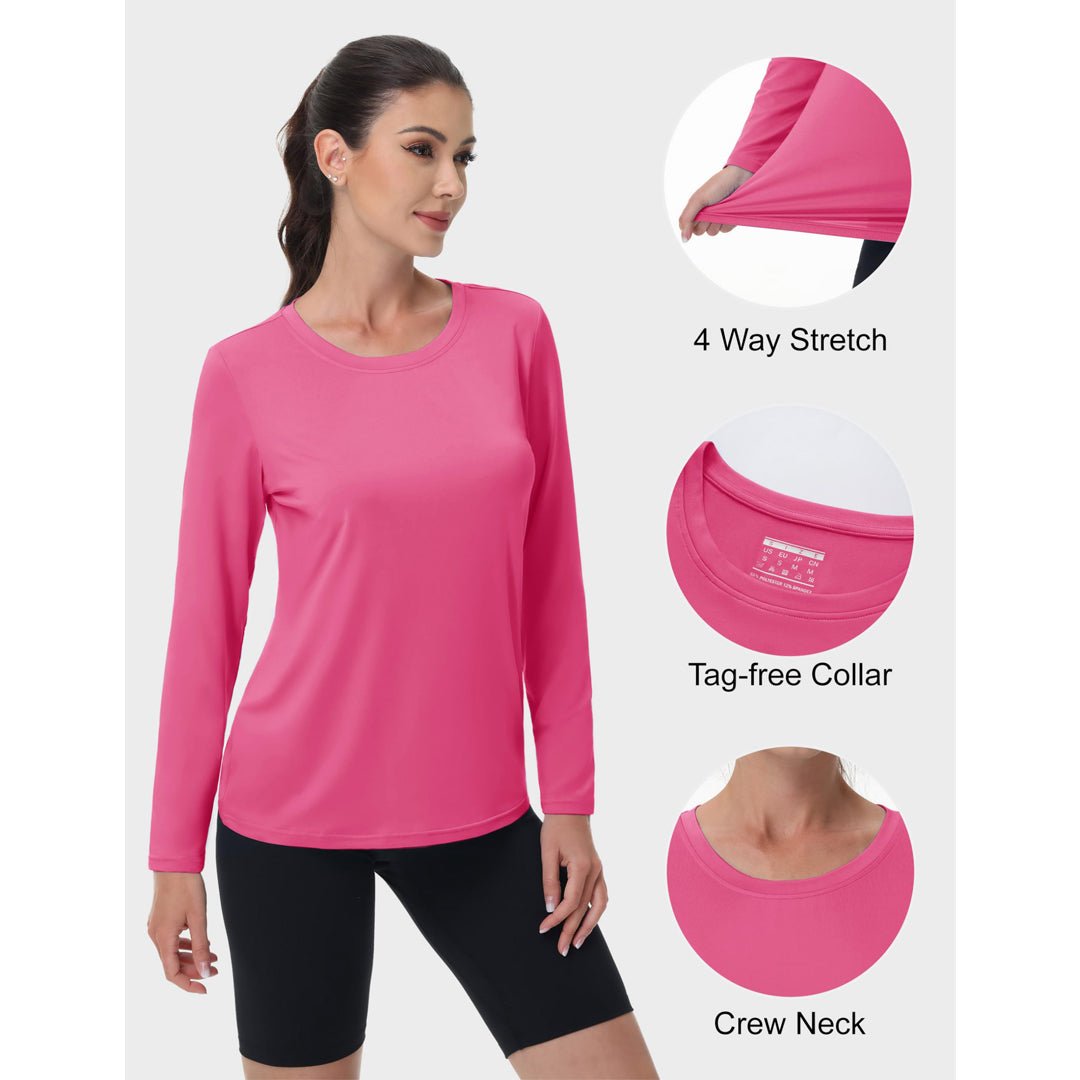 TACVASEN Lake Blue Women's UPF 80+ Athletic Rashguard Long Sleeve Shirt
