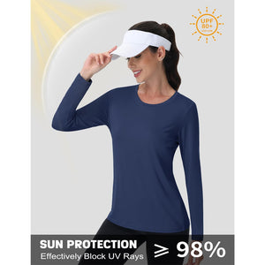 TACVASEN Lake Blue Women's UPF 80+ Athletic Rashguard Long Sleeve Shirt