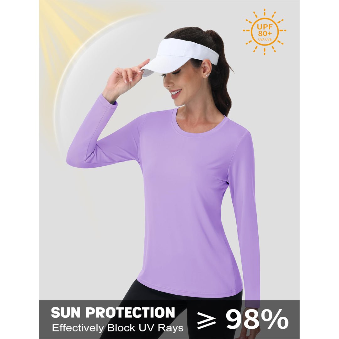 TACVASEN Lake Blue Women's UPF 80+ Athletic Rashguard Long Sleeve Shirt