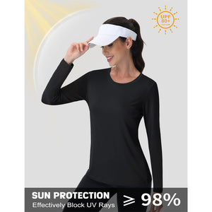 TACVASEN Lake Blue Women's UPF 80+ Athletic Rashguard Long Sleeve Shirt
