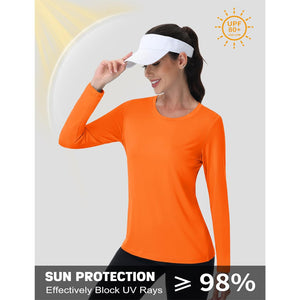 TACVASEN Lake Blue Women's UPF 80+ Athletic Rashguard Long Sleeve Shirt