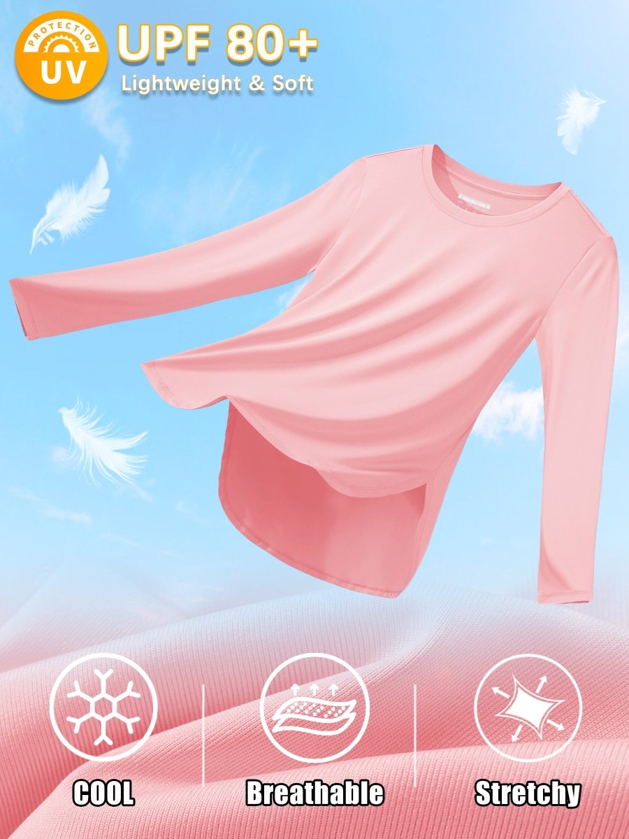 TACVASEN Light Pink Women's UPF 80+ Breathable Lightweight Shirts