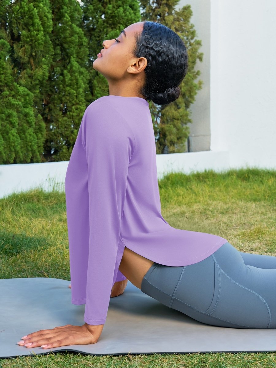 TACVASEN Light Purple Women's UPF 80+ Breathable Lightweight Shirts