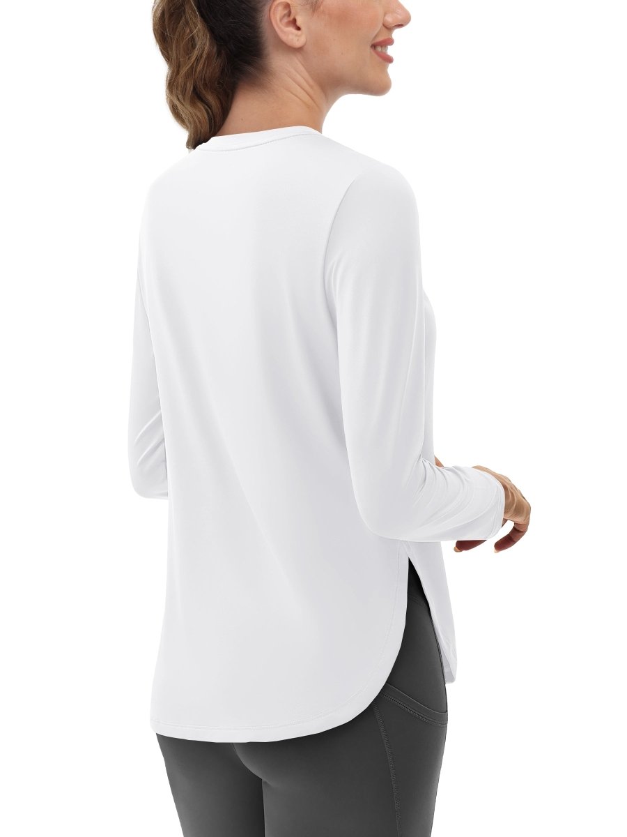 TACVASEN White Women's UPF 80+ Breathable Lightweight Shirts