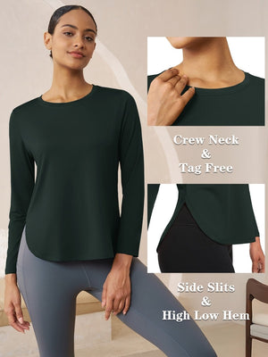 TACVASEN Black Women's UPF 80+ Breathable Lightweight Shirts