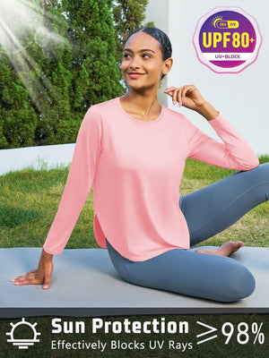 TACVASEN Light Pink Women's UPF 80+ Breathable Lightweight Shirts