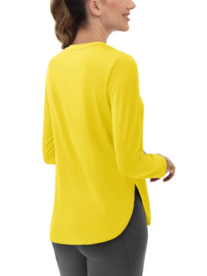 TACVASEN Bright Yellow Women's UPF 80+ Breathable Lightweight Shirts