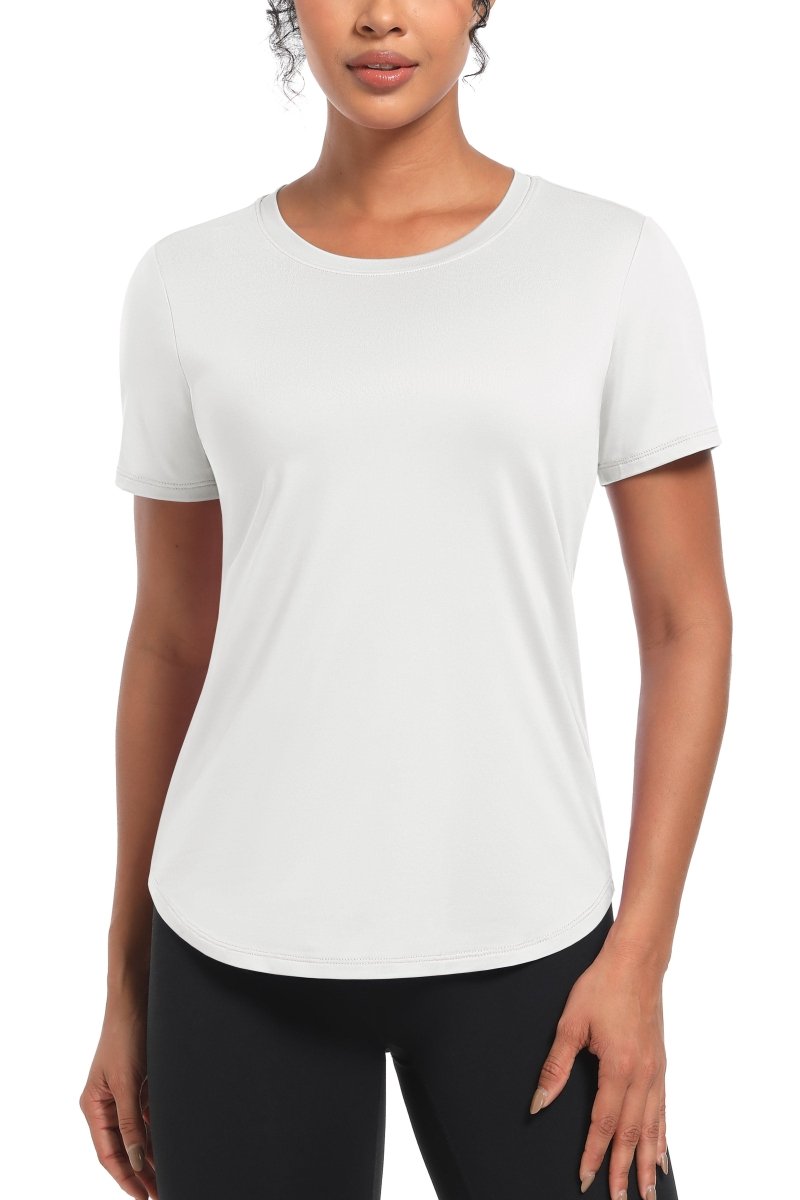 TACVASEN White Women's UPF 80+ Sun Protection Workout Shirt