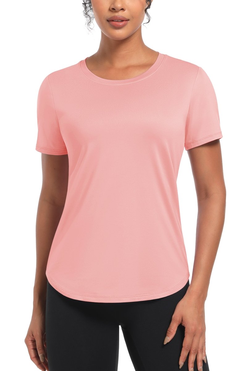 TACVASEN Light Pink Women's UPF 80+ Sun Protection Workout Shirt