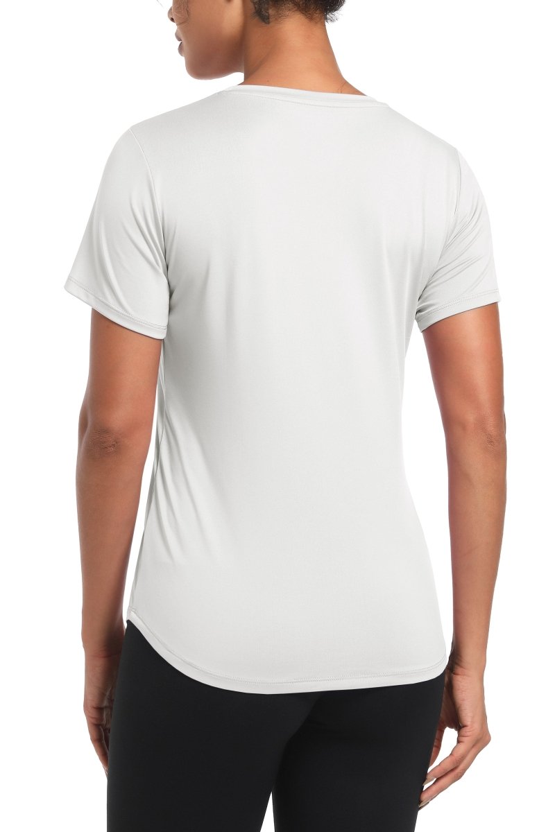 TACVASEN White Women's UPF 80+ Sun Protection Workout Shirt