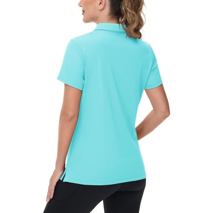 Womens V Neck Quick Dry UPF 50+ Golf Polo Shirt - Women's Shirts
