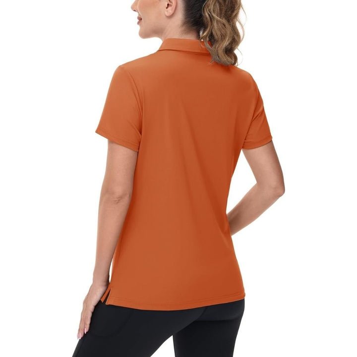 Womens V Neck Quick Dry UPF 50+ Golf Polo Shirt - Women's Shirts