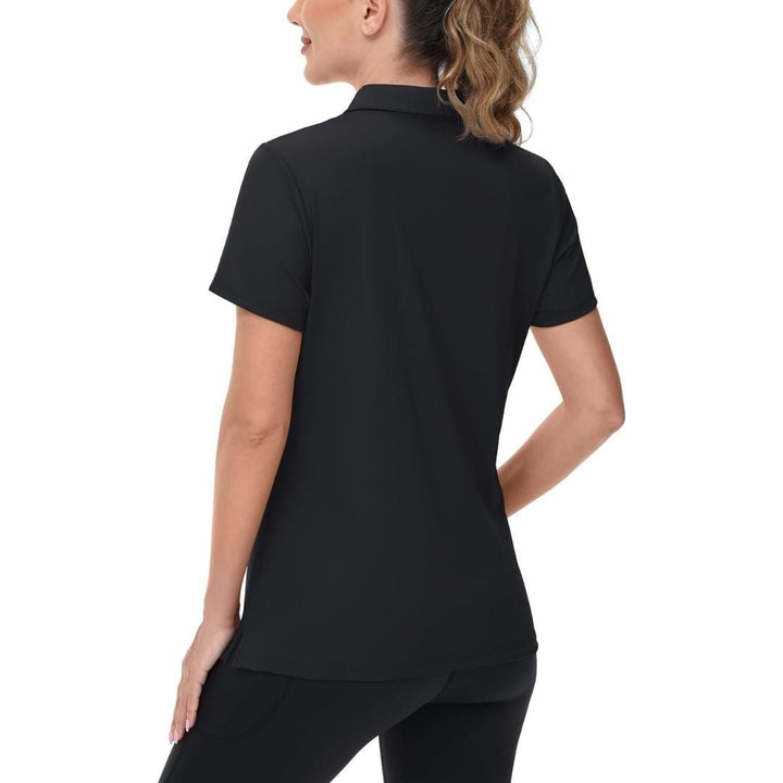 Womens V Neck Quick Dry UPF 50+ Golf Polo Shirt - Women's Shirts