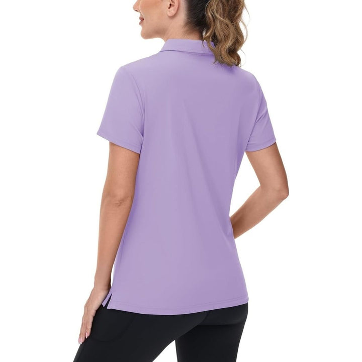 Womens V Neck Quick Dry UPF 50+ Golf Polo Shirt - Women's Shirts