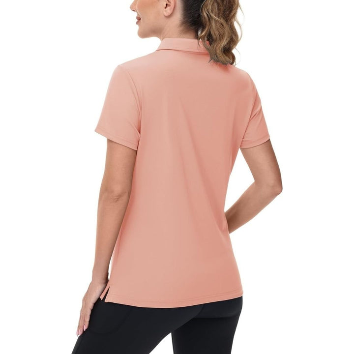 Womens V Neck Quick Dry UPF 50+ Golf Polo Shirt - Women's Shirts