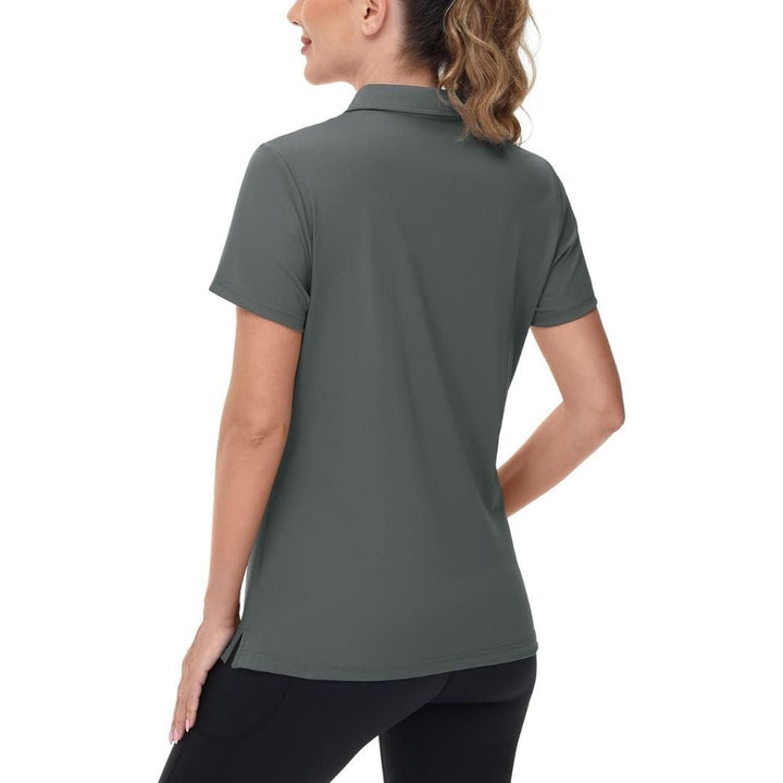 Womens V Neck Quick Dry UPF 50+ Golf Polo Shirt - Women's Shirts