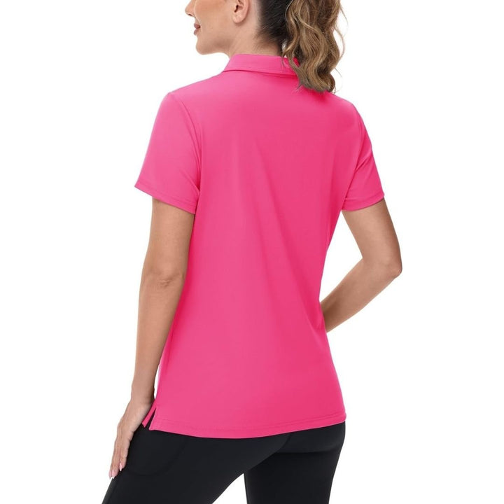 Womens V Neck Quick Dry UPF 50+ Golf Polo Shirt - Women's Shirts