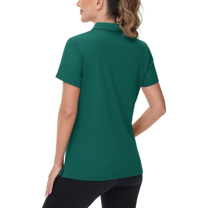 Womens V Neck Quick Dry UPF 50+ Golf Polo Shirt - Women's Shirts
