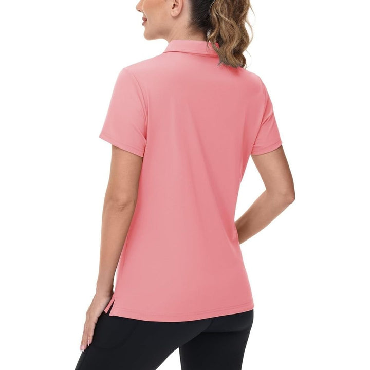 Womens V Neck Quick Dry UPF 50+ Golf Polo Shirt - Women's Shirts