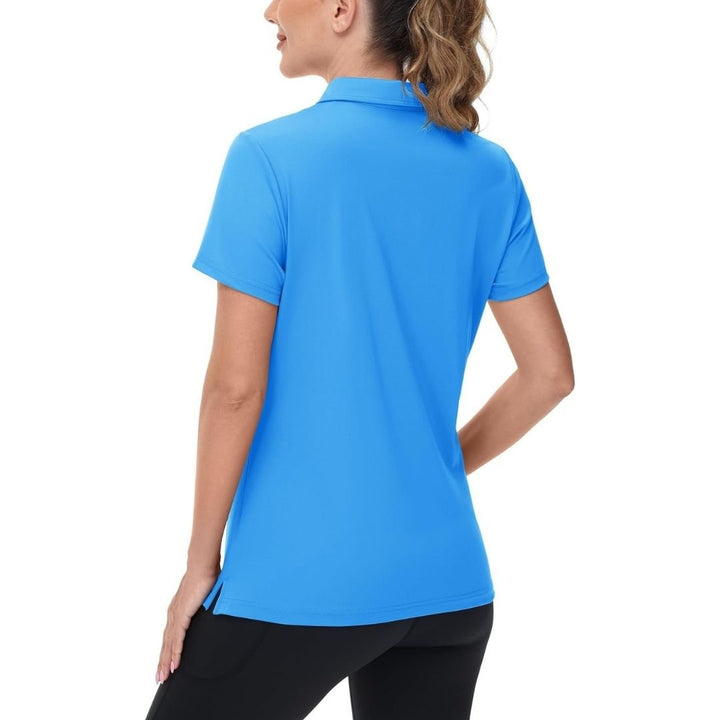 Womens V Neck Quick Dry UPF 50+ Golf Polo Shirt - Women's Shirts