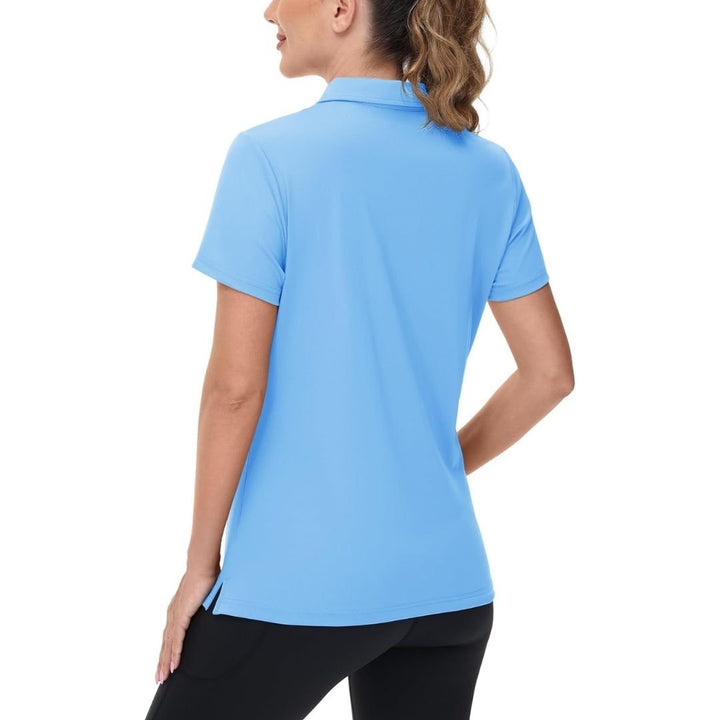 Womens V Neck Quick Dry UPF 50+ Golf Polo Shirt - Women's Shirts