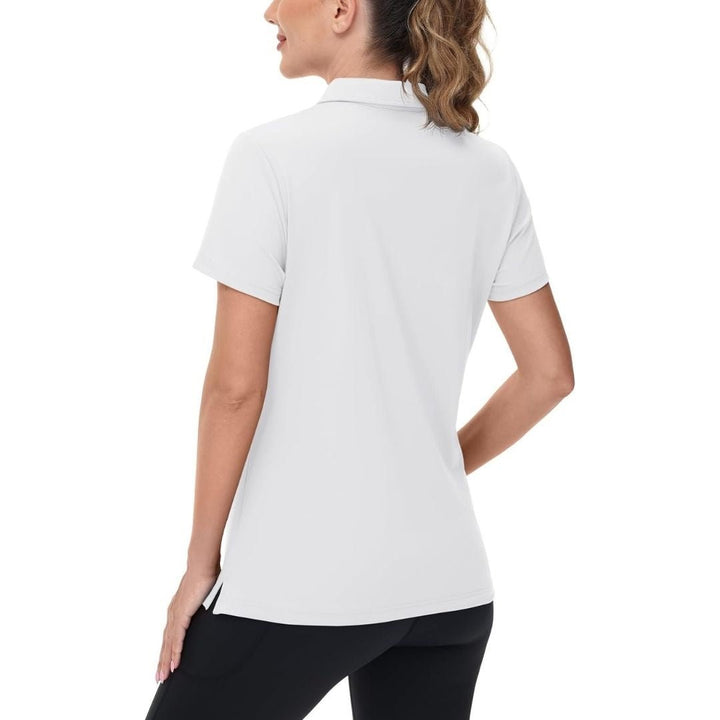 Womens V Neck Quick Dry UPF 50+ Golf Polo Shirt - Women's Shirts