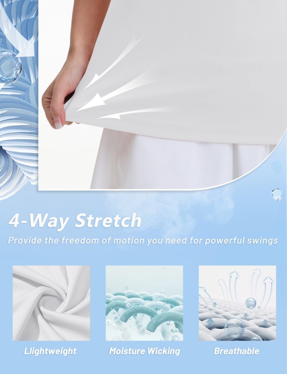 TACVASEN White Women's V-Neck UPF 50+ Quick Dry Golf Polos