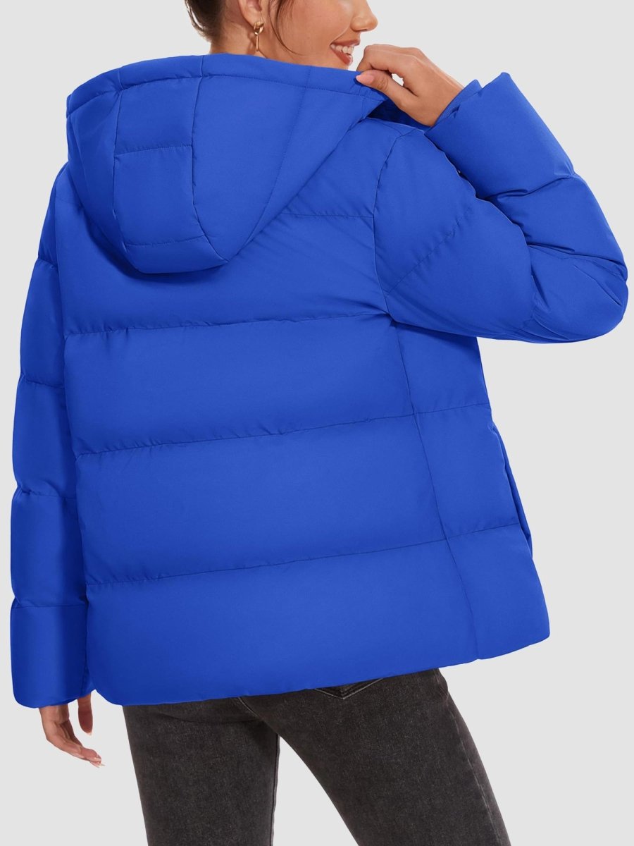 TACVASEN Bright Blue Women's Warm Hooded Down Jacket for Winter