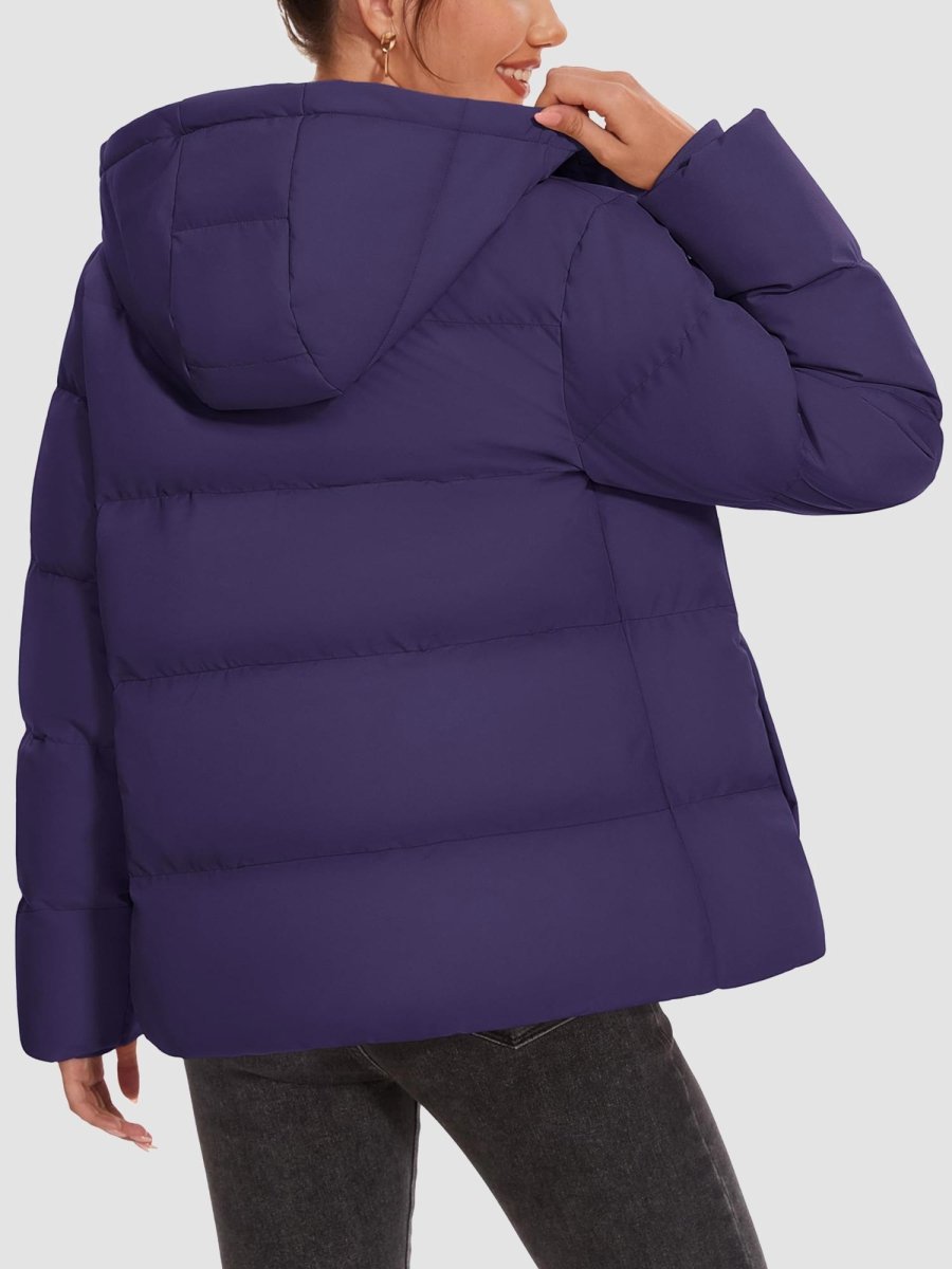 TACVASEN Deep Purple Women's Warm Hooded Down Jacket for Winter