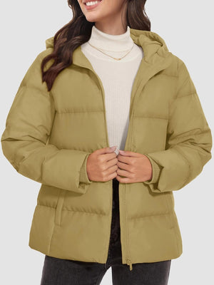 TACVASEN Khaki Women's Warm Hooded Down Jacket for Winter