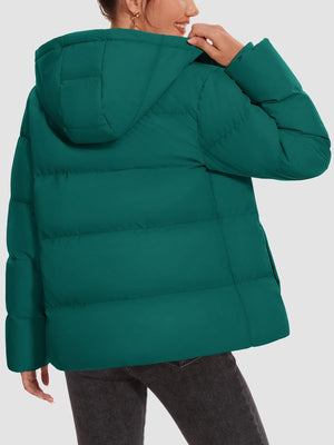 TACVASEN Emerald Green Women's Warm Hooded Down Jacket for Winter