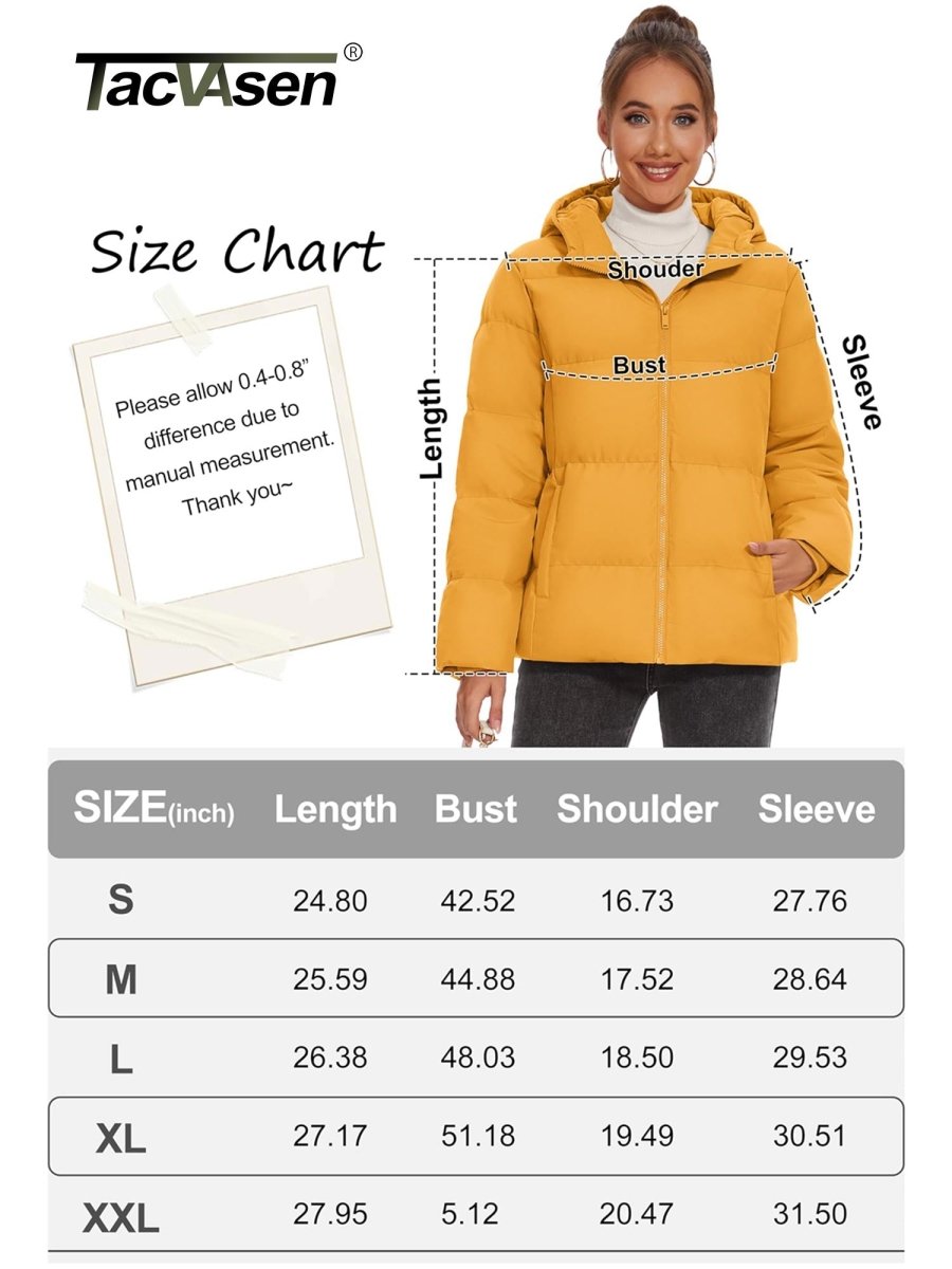 TACVASEN Ginger Women's Warm Hooded Down Jacket for Winter