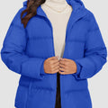 TACVASEN Bright Blue Women's Warm Hooded Down Jacket for Winter