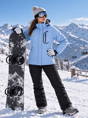 TACVASEN Light Blue Women's Winter Waterproof Insulated Warm Coat