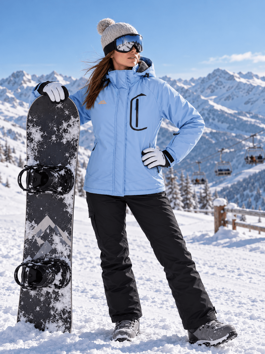 TACVASEN Light Blue Women's Winter Waterproof Insulated Warm Coat