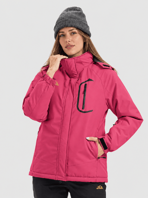 TACVASEN Rose Red Women's Winter Waterproof Insulated Warm Coat