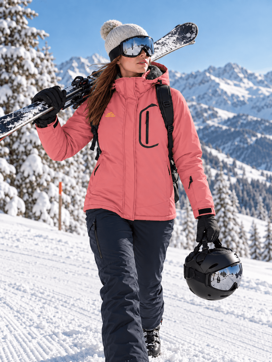 TACVASEN Aqua Red Women's Winter Waterproof Insulated Warm Coat
