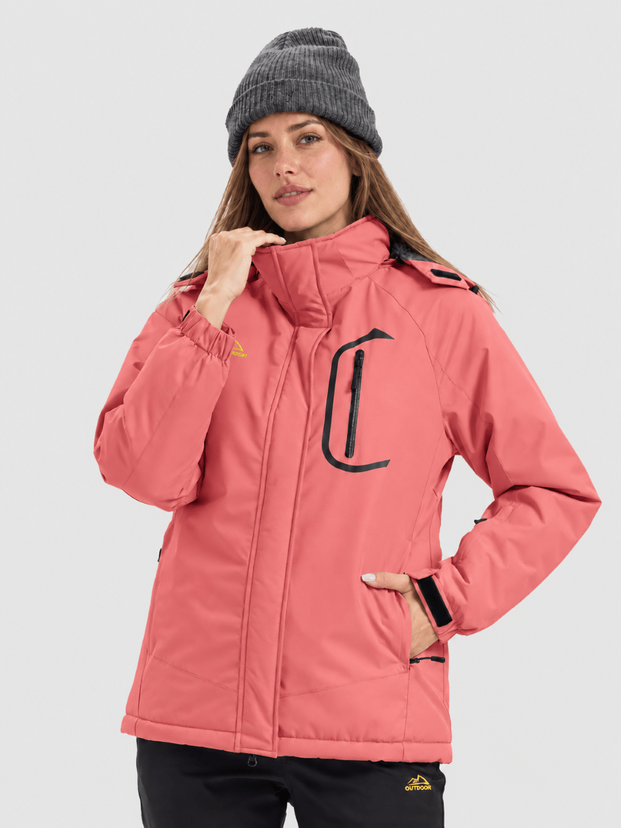 TACVASEN Aqua Red Women's Winter Waterproof Insulated Warm Coat