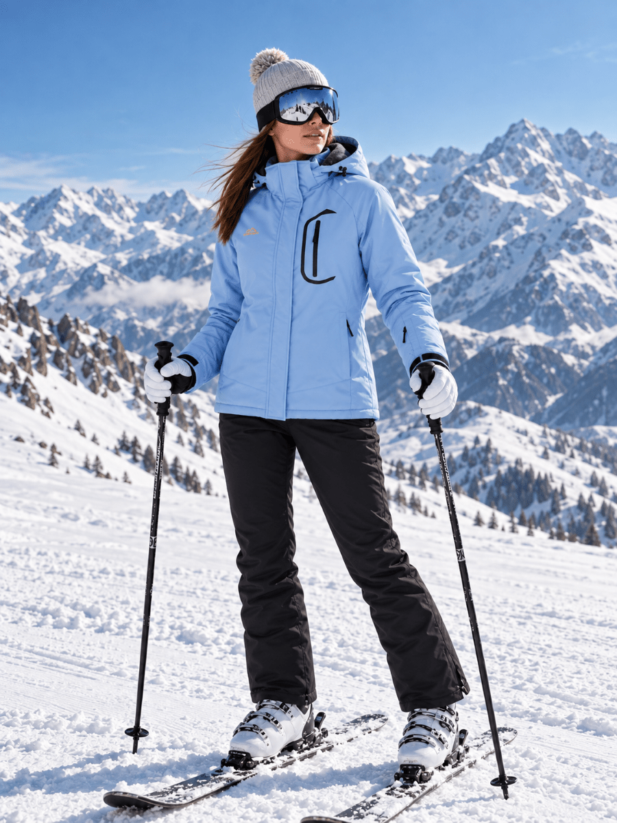 TACVASEN Light Blue Women's Winter Waterproof Insulated Warm Coat