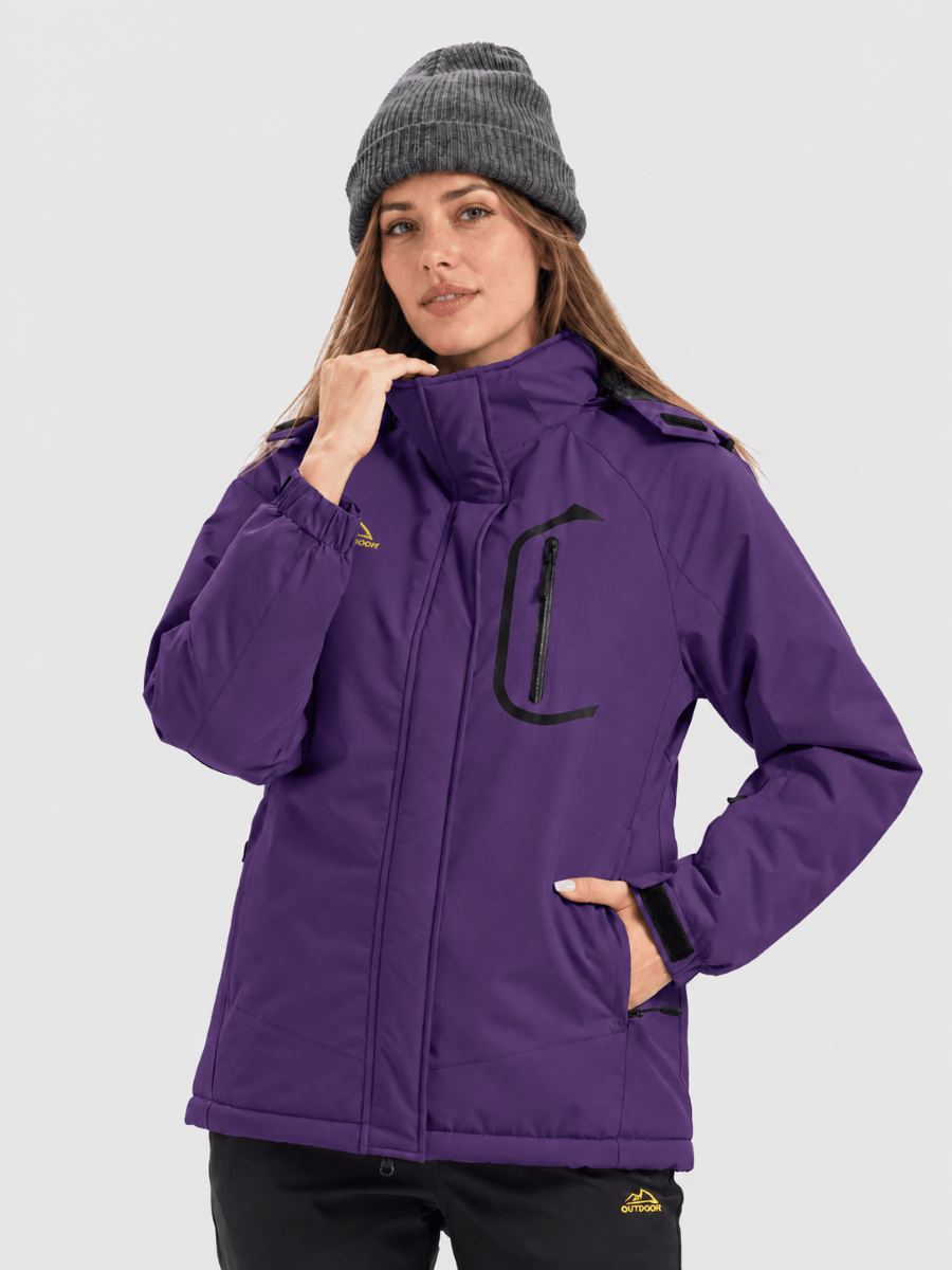 TACVASEN Deep Purple Women's Winter Waterproof Insulated Warm Coat
