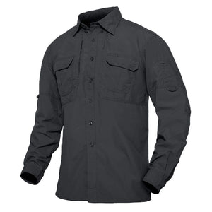 TACVASEN Grey Men's Breathable Quick Dry Long Sleeve Shirts