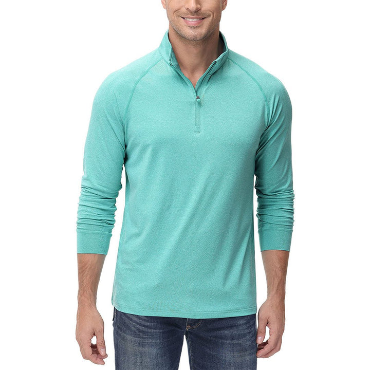 Men's 1/4 Zip Pullover Shirts Sun Protection UPF 50+ Long Sleeve - Men's Running Shirts