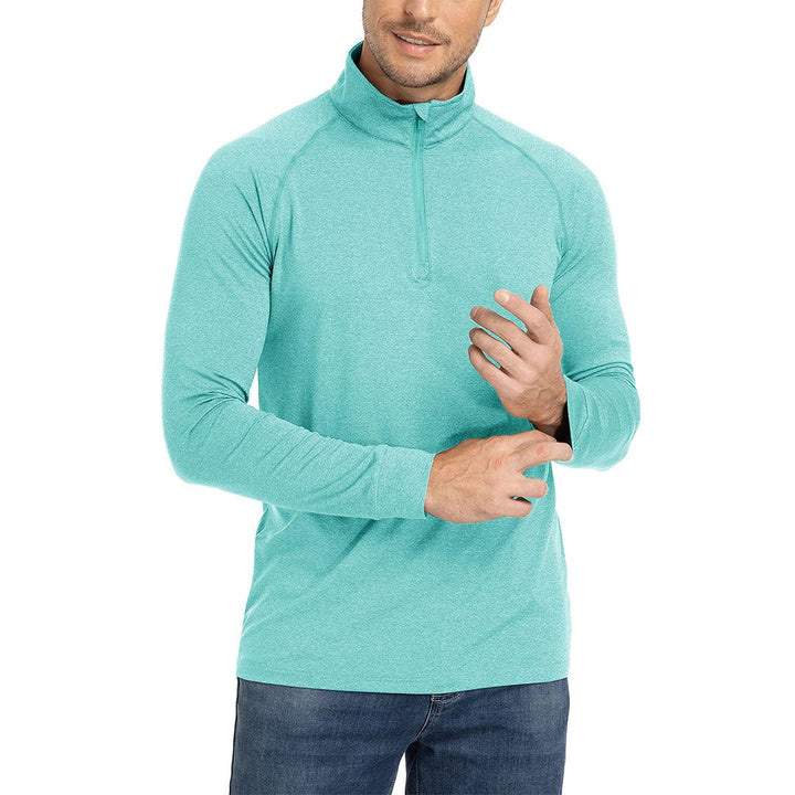 Men's 1/4 Zip Pullover Shirts Sun Protection UPF 50+ Long Sleeve - Men's Running Shirts