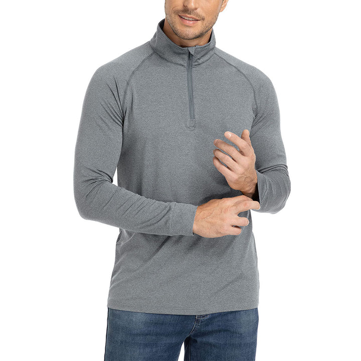 Men's 1/4 Zip Pullover Shirts Sun Protection UPF 50+ Long Sleeve - Men's Running Shirts