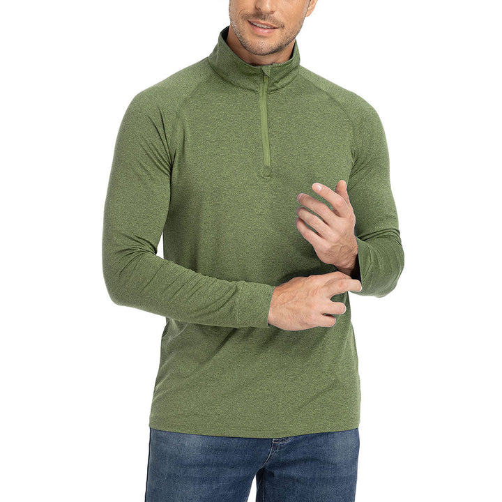 Men's 1/4 Zip Pullover Shirts Sun Protection UPF 50+ Long Sleeve - Men's Running Shirts