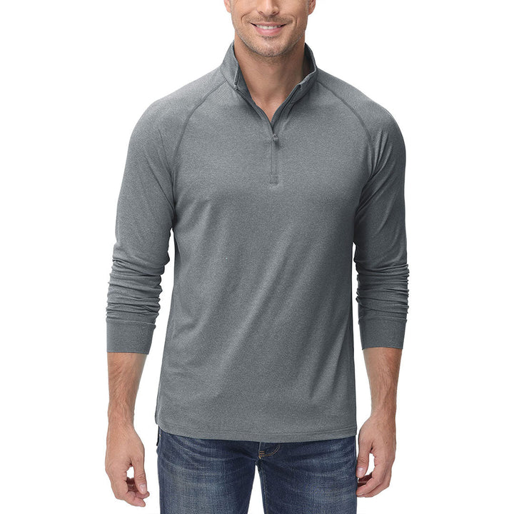 Men's 1/4 Zip Pullover Shirts Sun Protection UPF 50+ Long Sleeve - Men's Running Shirts