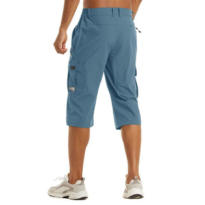 TACVASEN Light Blue Utility Cargo Shorts Quick Drying