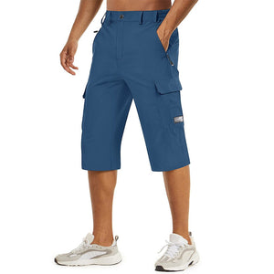 TACVASEN Blue Grey Utility Cargo Shorts Quick Drying