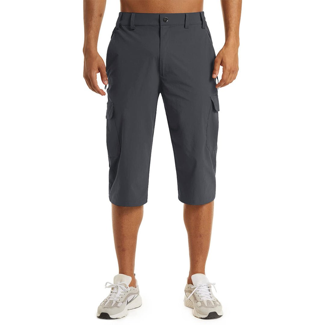 TACVASEN Dark Grey Utility Cargo Shorts Quick Drying